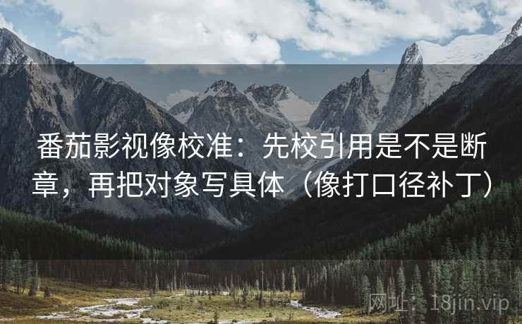 番茄影视像校准：先校引用是不是断章，再把对象写具体（像打口径补丁）